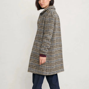 Penmennor Coat in Leah Check Seal Grey from SEASALT, back view