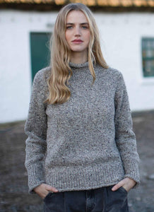 Fisherman out of Ireland Saddle Shoulder Sweater in Porridge