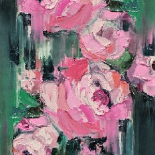 Namaskar Scarf Linen Pinks and Greens S22-19
