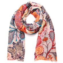 Namaskar Merino Wool Jacquard Scarf with embroidery Floral