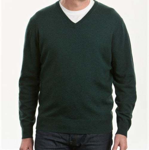 Australian Merino and Cashmere Men's vee neck jumper from Bridge and Lord