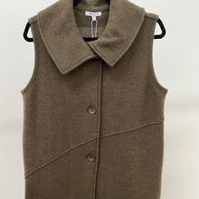 Boiled Merino Wool Vest for Women in Olive Green by See Saw CLothing.