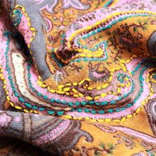 Namaskar Merino Wool Scarf with Wool Embroidery W21-112