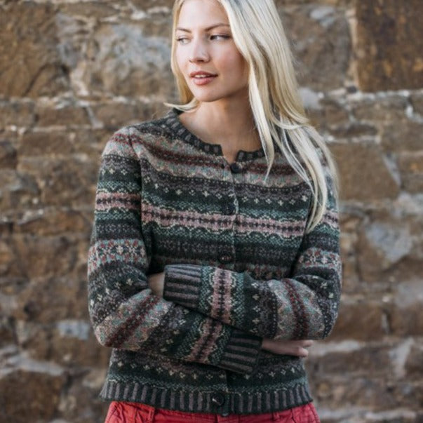 Eribe Westray Cardigan in Spangle. Quality Scottish Knitwear.