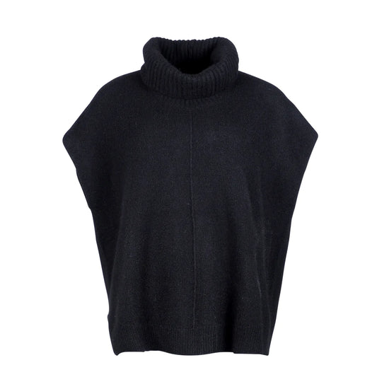 Zobee in Black from Mansted, a relaxed, cowl neck, vest