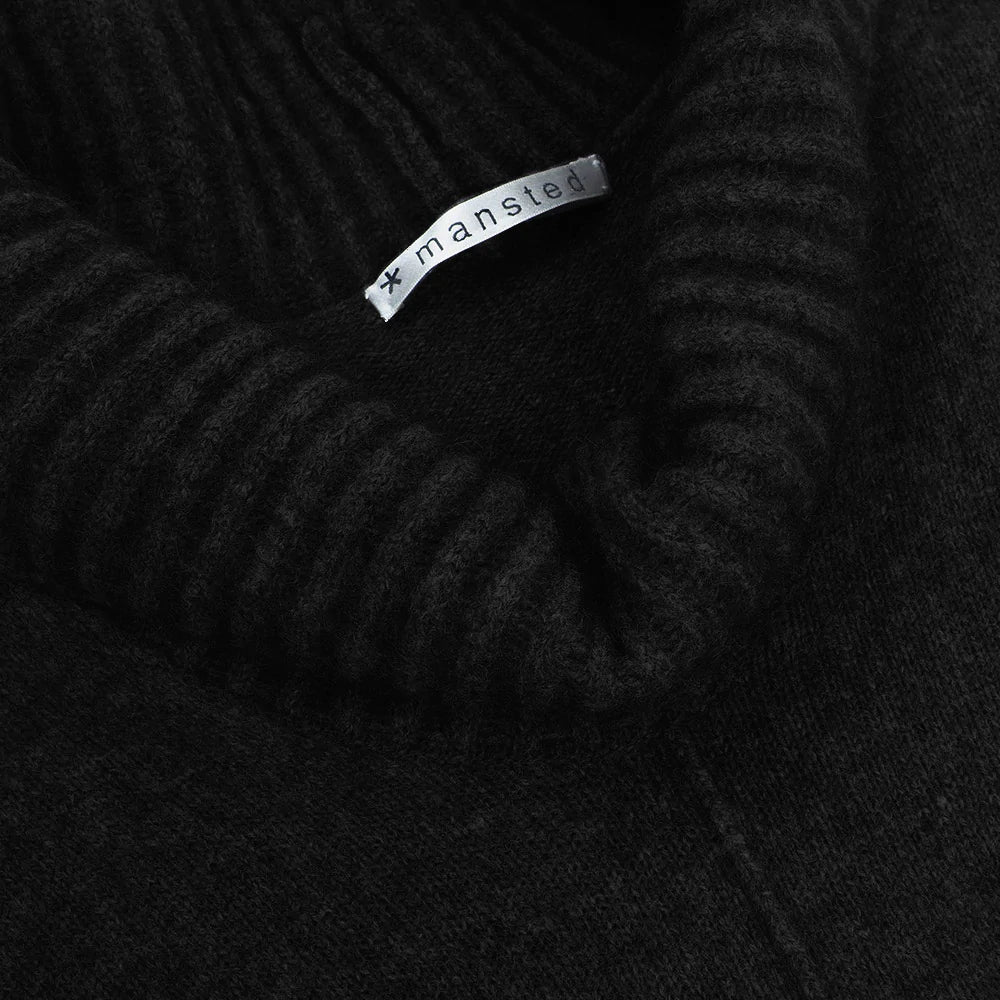 Zobee in Black from Mansted, a relaxed, cowl neck, vest