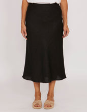 Bias Cut Linen Skirt Jump Clothing Black