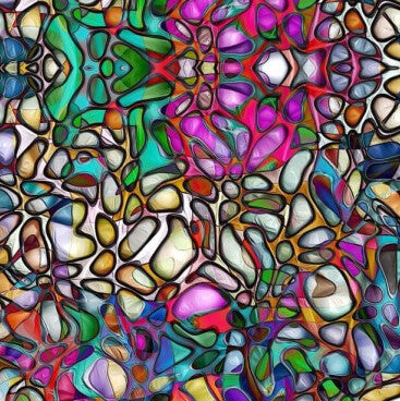 Namaskar Scarf - Merino Wool and Silk Digital Print NI-613