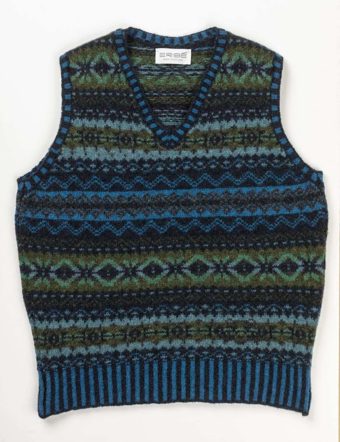 Eribe Brodie Vest Kingfisher Scottish Knitwear